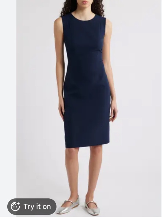 ANTONIO MELANI Dresses & Skirts - ANTONIO MELANI Navy Sleeveless Sheath Midi Dress